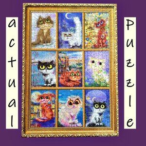 Cat Jigsaw Puzzle 1000 Piece BSI 28 x 20 Inch with Poster Adults 12+ *COMPLETE!!